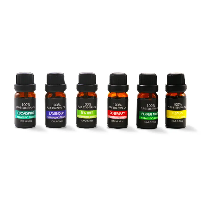 Aceites Esenciales de AROMA puro, kit de aceites de grado terapéutico 100% puros, conjunto de regalo de 6 aceites de aromaterapia