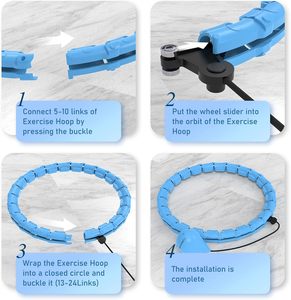 Aro de Ejercicio Inteligente con Peso Ajustable para Adultos, Pérdida de Peso, <span class=keywords><strong>Fitness</strong></span> Infinito, 24 Eslabones Desmontables, Portátil, para Mujeres, ABS - Product Image 4