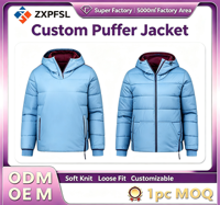 Veste d'hiver matelassée personnalisée pour homme, coupe-vent, chaude, avec capuche et demi-fermeture éclair, style pull, pour l'extérieur, vente en gros
