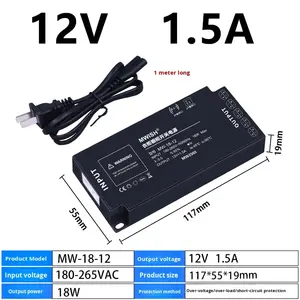 MWISH Lampe d'armoire d'armoire Alimentation à découpage spéciale 12V 24V Dupont Interface <span class=keywords><strong>LED</strong></span> <span class=keywords><strong>Transformateur</strong></span> pour éclairage de placard - Product Image 6