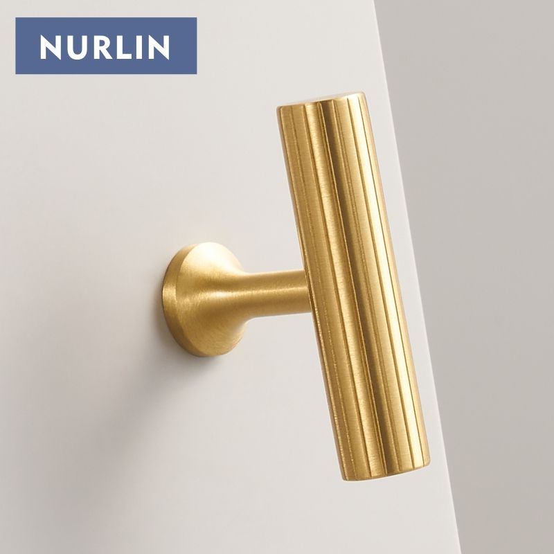 Nurlin Solid Brass Art Deco Cabinet Knobs & Drawer Handles