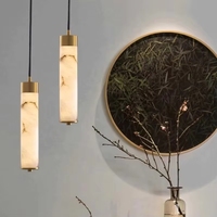 Lampu Gantung LED Alabaster Persegi Gaya Minimalis Modern untuk Hotel, Ruang Makan, Dapur, Tangga, Dekorasi Interior