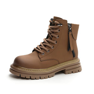 2025 nuevas <span class=keywords><strong>botas</strong></span> Martin de cuero de Otoño de celebridades de Internet, zapatos de mujer, <span class=keywords><strong>botas</strong></span> cortas altas de estilo británico de fondo grueso - Product Image 6
