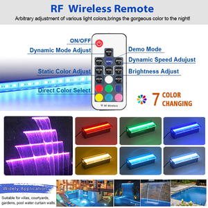 Fontana a <span class=keywords><strong>Cascata</strong></span> LED RGB in Acrilico da 150 Cm, Montaggio a Parete per Piscina e Giardino - Product Image 2