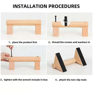 Barres parallèles en bois robustes et portables pour la maison – Équipement d'entraînement à la force de la résistance corporelle pour les pompes et les exercices de fitness - Product Image 5