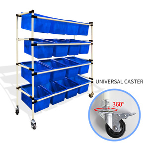 E-Commerce Logistics Warehouse Pickup <strong>Trolley</strong> Storage Shelving <strong>Racks</strong> <strong>Shelves</strong> With 4 Casters Picking Shelving Cart <strong>Trolley</strong>