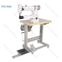 Machine à coudre électronique robuste pour chapeaux, tentes, sacs et sacs à main, avec bras cylindrique et pied entraîneur à entraînement composé