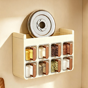 Wall Mounted Condiment Rack Creamy White Multi Layer Storage For Oil Salt Soy Sauce Vinegar Kitchen Organizer - Product Image 4