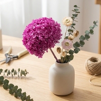 Bunga Hydrangea Awet Romantis Grosir, Bunga Kering Real Touch untuk Dekorasi Pernikahan, Natal & Thanksgiving, Rangkaian Vas