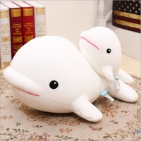 En gros Peluche de baleine Beluga et de dauphin, jouet créatif sur le thème de l'océan, cadeau pour filles