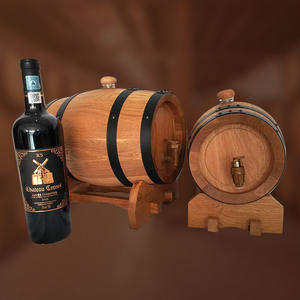 Barril de Vino de Roble Artesanal, Barril de Añejamiento para Elaboración Comercial, Barril Personalizado para Decoración de <span class=keywords><strong>Bodega</strong></span>, Pub, Exhibición, Contenedor Rústico de Almacenamiento - Product Image 3