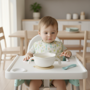 Bol pour bébé en silicone résistant à la chaleur avec logo personnalisé, sans BPA, double poignée, qualité alimentaire, vaisselle pour tout-petits, ensemble cadeau pour les repas des enfants - Product Image 1