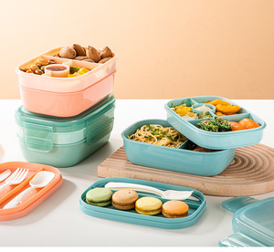 Lonchera Bento a Prueba de Fugas Syh659, Apta para Microondas, Contenedor para Preparación de Comidas para Estudiantes y Niños, Ideal para la Escuela y Viajes, Venta al Por Mayor - Product Image 4