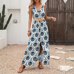 Новое пляжное платье без рукавов 2026 года, прямое, А-силуэта, с разрезом по низу, для женщин - Product Image 1