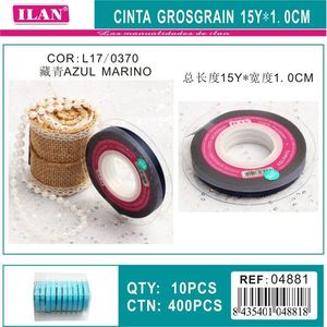 ริบบิ้นอิลัน กรอสเกรน 15 หลา 1.0 ซม. สีน้ำเงินกรมท่า สำหรับงานประดิษฐ์ - Product Image 1