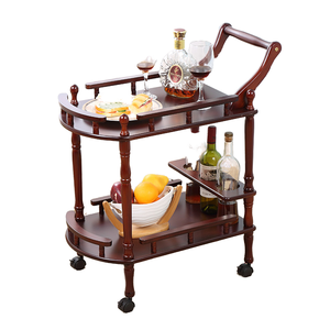 <span class=keywords><strong>Carrello</strong></span> di Servizio Mobile a Due Piani in Legno Moderno ed Ecologico per Saloni di Bellezza, Hotel e Ristoranti, Uso Domestico - Product Image 1