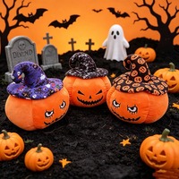 En gros, Peluche citrouille d'Halloween douce, Oreiller chapeau de sorcier d'horreur, Jouet plante mignon et Idée cadeau