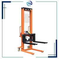 Mini 1Ton Self-Lift Semi Électrique Treuil Palan Manuel Palette Gerbeur Portable Chariot Élévateur avec Moteur pour Entrepôt Chargement Chariot Élévateur