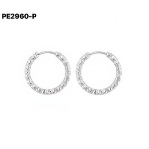 Pendientes de aro Amy Amy chapados en plata con forma de pirámide 2,5*12 para mujer, regalo de joyería de moda - Product Image 1
