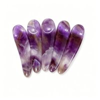 Spatule cosmétique OEM en quartz rose naturel, double usage, applicateur de crème pour les yeux et le visage, cuillère de massage facial anti-oxydation pour salon de beauté