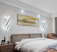 Lampu Dinding LED Spiral Aluminium Modern+PC 3 Warna Pencahayaan Putih/Hitam Kamar Tidur Kepala Tempat Tidur Ruang Tamu Koridor