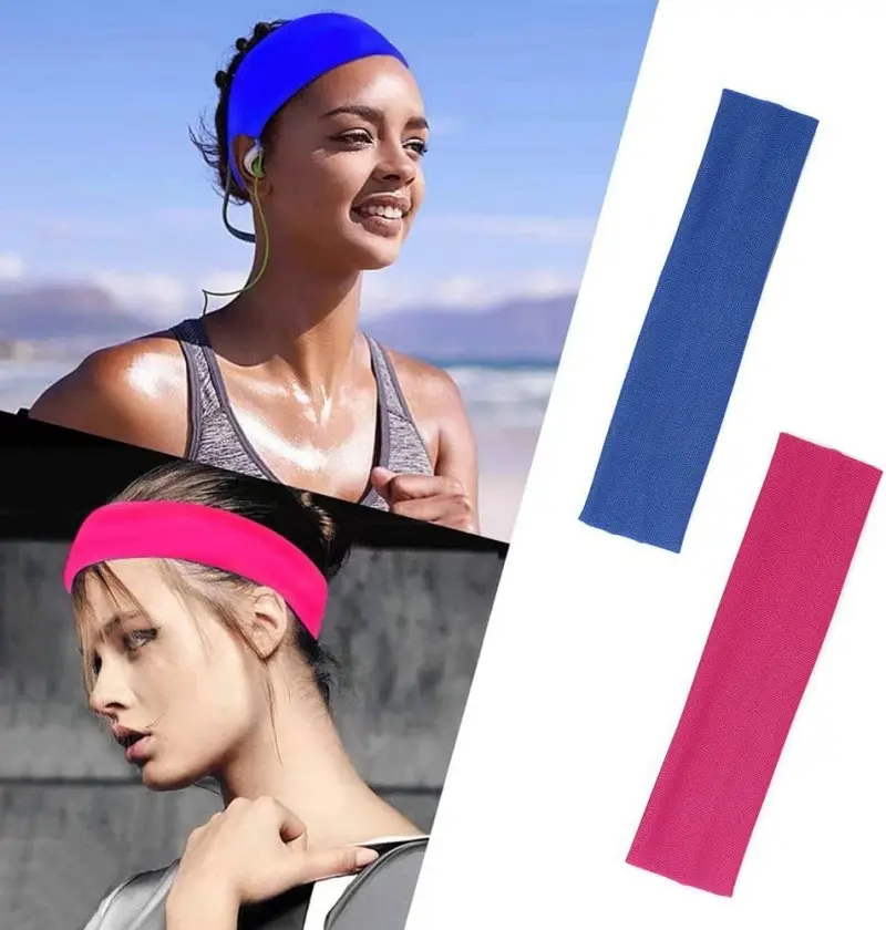 Цветные эластичные повязки на голову для мужчин и женщин, спортивные аксессуары для йоги, аксессуары для волос, впитывающие головные повязки с широкими краями