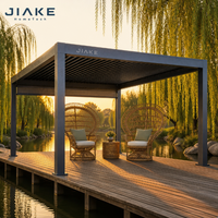 Jiake 6063-T5 Aluminium-Pergola mit Motorisiertem Lamellendach für Garten, Terrasse, Pavillon und Außenbereich am Flussufer