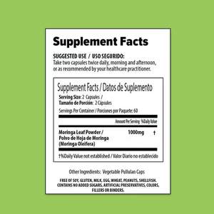 Personalización de fábrica Cápsula de polvo de hoja de Moringa 100% Pure Apoya la energía saludable y las articulaciones Suplemento de hierbas naturales - Product Image 2