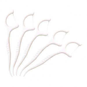 Lot de cure-dents en bambou écologiques réutilisables, véganes, en plastique, avec fil dentaire intégré - Product Image 1