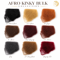 Cheveux brésiliens afro crépus en vrac, pré-étirés pour tressage et réparation de dreadlocks, qualité 10A, 50g, USA, Nigéria, Afrique du Sud
