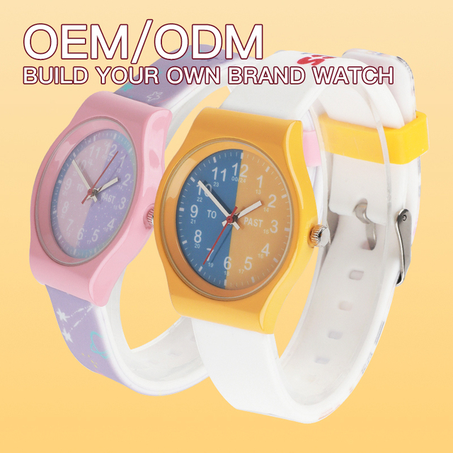 High Quality Silicone Customizable Logo Children's Watch Education Teaching Time Watch