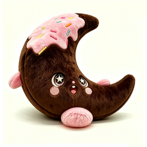 Peluche de donut personalizado para decoración de habitaciones, peluche de donut con forma de luna, regalo para niños, juguete de peluche con temática de postres - Product Image 4