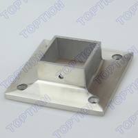 Base de poteau carrée en acier inoxydable robuste Toption avec bride de fixation au sol pour balustrade de balcon, escalier, villa, extérieur
