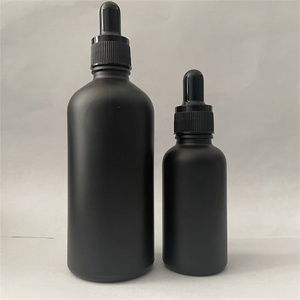 Flacon compte-gouttes noir en verre dépoli pour huiles essentielles et cosmétiques, 5-100 ml - Product Image 5