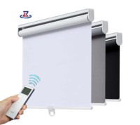 Stores enrouleurs électriques en polyester intégrés, occultants à 100 %, protection UV et isolation thermique pour bureaux