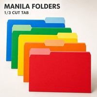 Carpetas de archivo Manila con pestaña de 1/3, tamaño carta, paquete de 100, varios colores, OEM, ODM, logotipo personalizado, venta al por mayor de fábrica