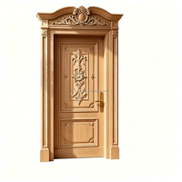 Porte intérieure sur mesure en bois massif acajou blanc nacré avec des sculptures classiques exquises pour la conception de villas haut de gamme