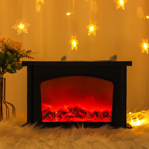 Nouvelle simulation transfrontalière de LED flamme de carbone rétro cheminée lampe à vent ménage ornements décoratifs de Noël usine spo - Product Image 3