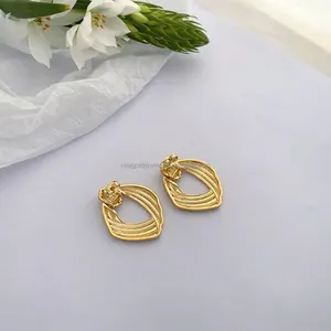 Bijoux fantaisie boucles d'oreilles en laiton cerceau uni couleur or plaqué boucle d'oreille en laiton Offre Spéciale bijoux en laiton en gros vêtements quotidiens