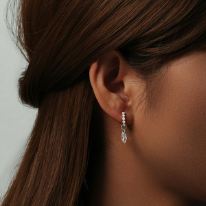 CANNER New 925 Sterling <b>Silver</b> Geometric Droplet with Zircon <b>Earrings</b> Fashion Models White Purple Stone Water Drop <b>Hoop</b> <b>Earrings</b> - Product Image 6