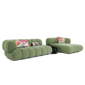 Canapé 2 places moderne en velours inclinable sur mesure pour atelier, hôtel, villa, hall d'entrée, salon et chambre d'hôtes - Product Image 4