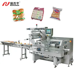 Ruipuhua Frozen Burger Chicken Outlet Donut Automatic Horizontal Pillow Type Flow Packing Machine For Quick Frozen Food Package