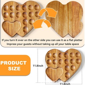 เขียงไม้ใส่ไข่แบบหลายช่องสำหรับใช้ในครัวหรืองานปาร์ตี้ - Product Image 3