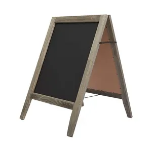 Wooden Freestanding Double-Sided Chalkboard Sign Sturdy Sidewalk Sign Sandwich Board Outdoor A Frame Chalk Board