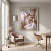 Kit de peinture par numéros sur toile DIY, taille personnalisée, multicolore, peint à la main, portrait de danseuses de ballet, pour la décoration du studio ou du salon