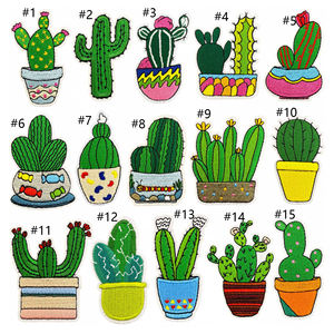 Parches Bordados Termoadhesivos de Cactus en Maceta para Decoración - Product Image 2