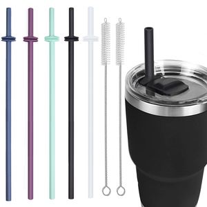 Pailles en silicone pour Yeti Rambler, pailles réutilisables et brosse de nettoyage pour gobelet Yeti 30/20 oz avec couvercle Magslider - Product Image 1