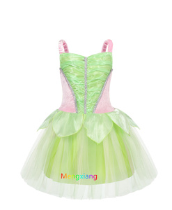 Costume de fée de Noël de l'elfe de la forêt verte pour filles, robe de clochette, robes de fête d'anniversaire fantaisie, costume de princesse grenouille <span class=keywords><strong>Tiana</strong></span> du film - Product Image 6