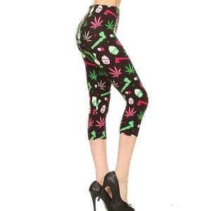PIHA SPORTS Women Mid Waist Soft Knee-Length Leggings-<b>Tummy</b> <b>Control</b> Anti-Bacterial Breathable Elastic Slimming Reg/Plus Size - Product Image 2