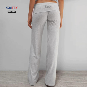<span class=keywords><strong>Pantaloni</strong></span> da yoga da donna con vita pieghevole, a gamba larga, casual, a zampa d'elefante, <span class=keywords><strong>per</strong></span> palestra e sport - Product Image 6